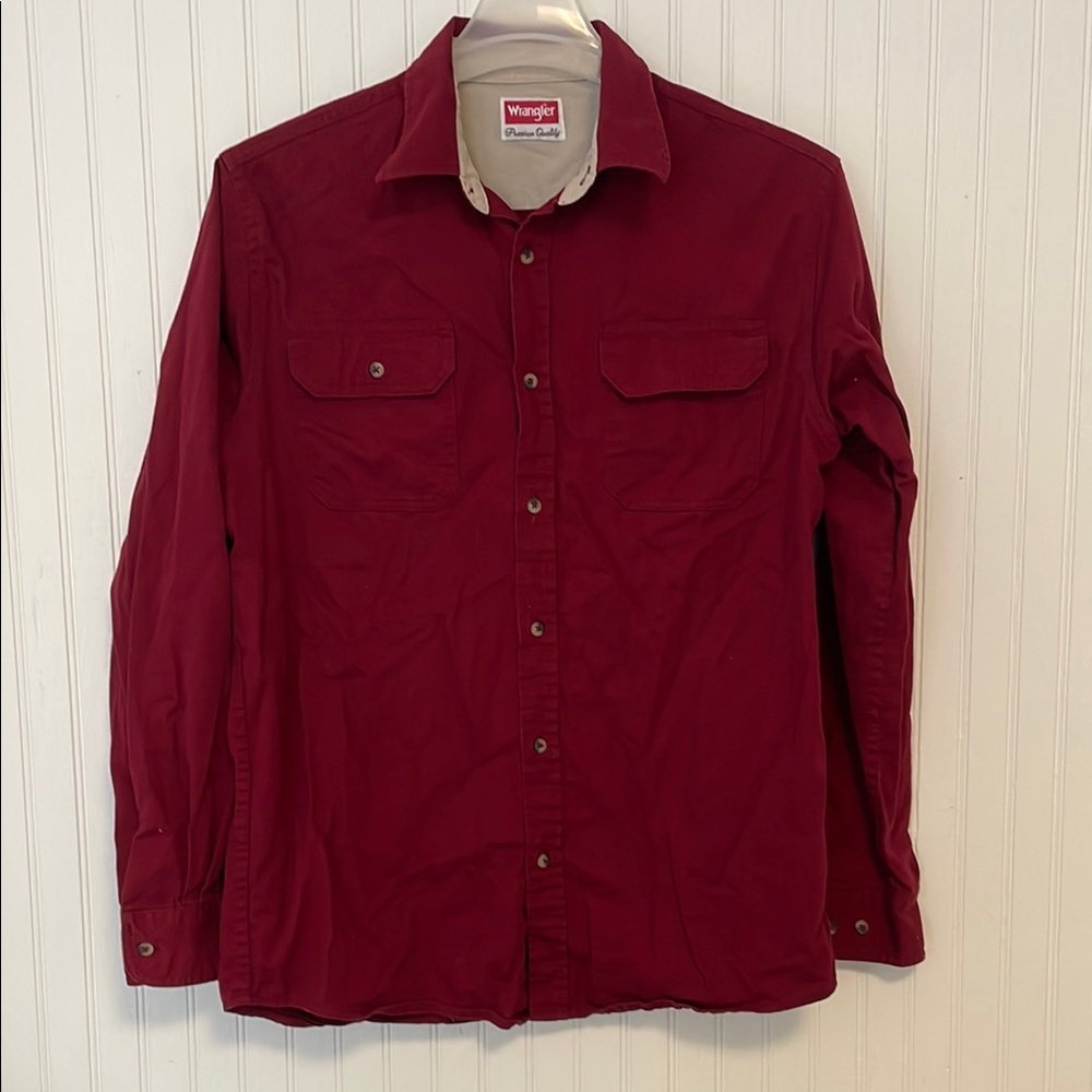 Wrangler Men's Casual Button Down Shirt - Red